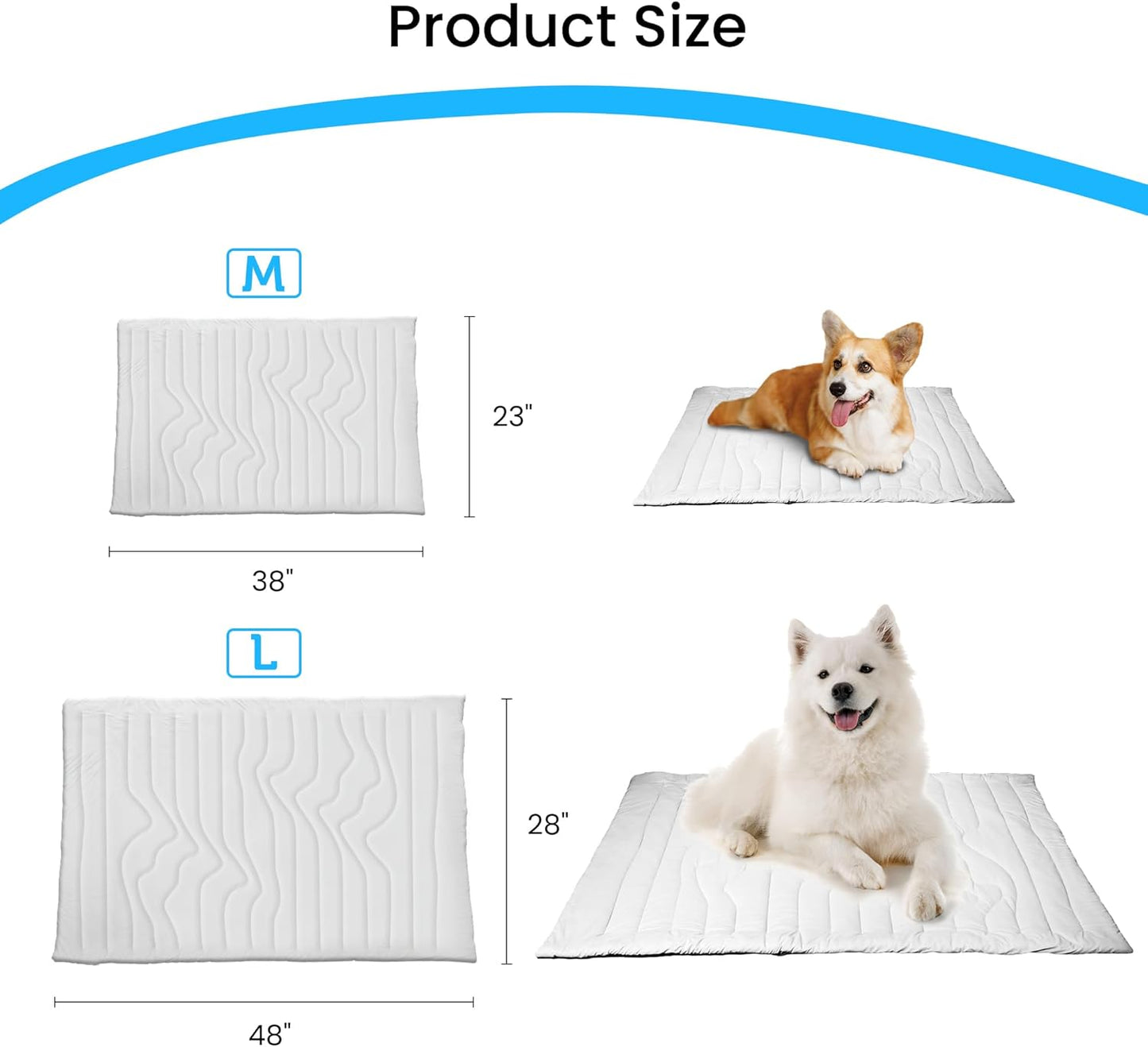 Dog Cooling Mat, 36" x 23" Reversible Dog Mat (Cool & Warm)