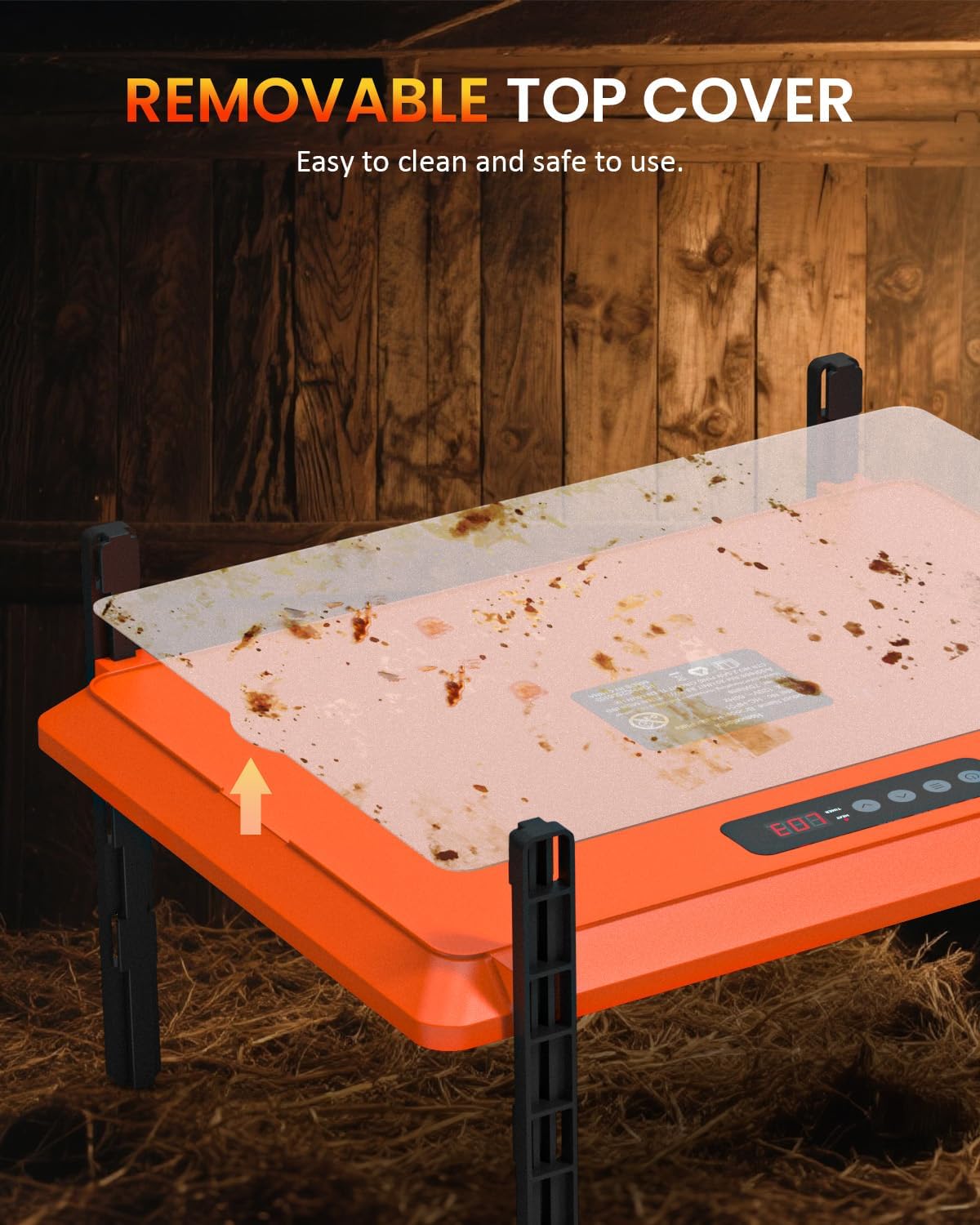 Brooder Plate for Chicks, 12" x 16" Heat Plate for Chicks for 20 Chick, 75 Watts Chicken Coop Heater with Adjustable Temp Timer & Height & Angle, IPX4 Waterproof, UL-Certified