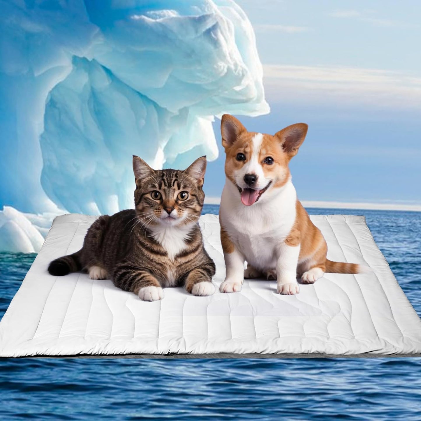 Dog Cooling Mat, 36" x 23" Reversible Dog Mat (Cool & Warm)