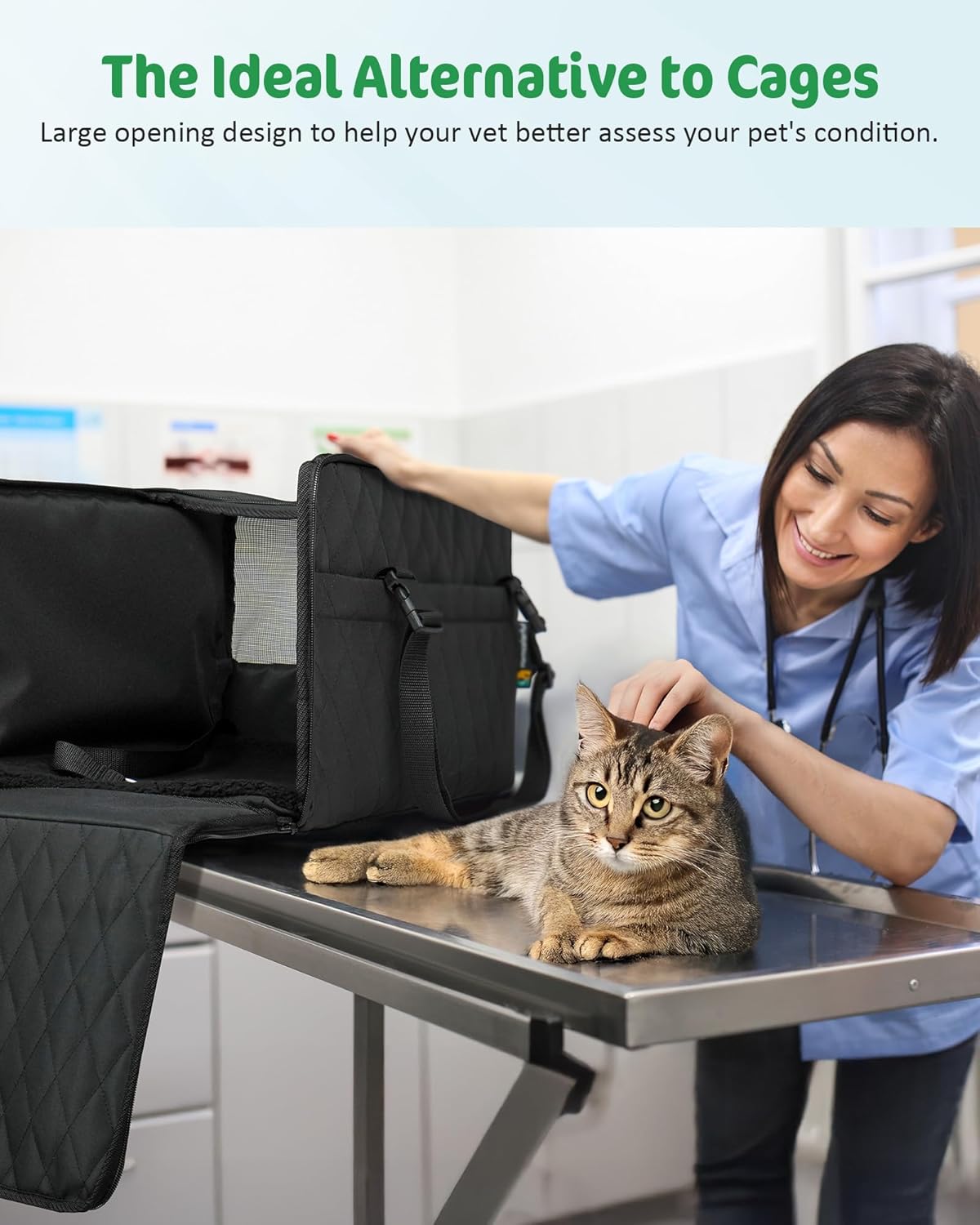 Soft Cat Dog Carrier for Small and Medium Pets with Safety Zippers and Foldable Bowl