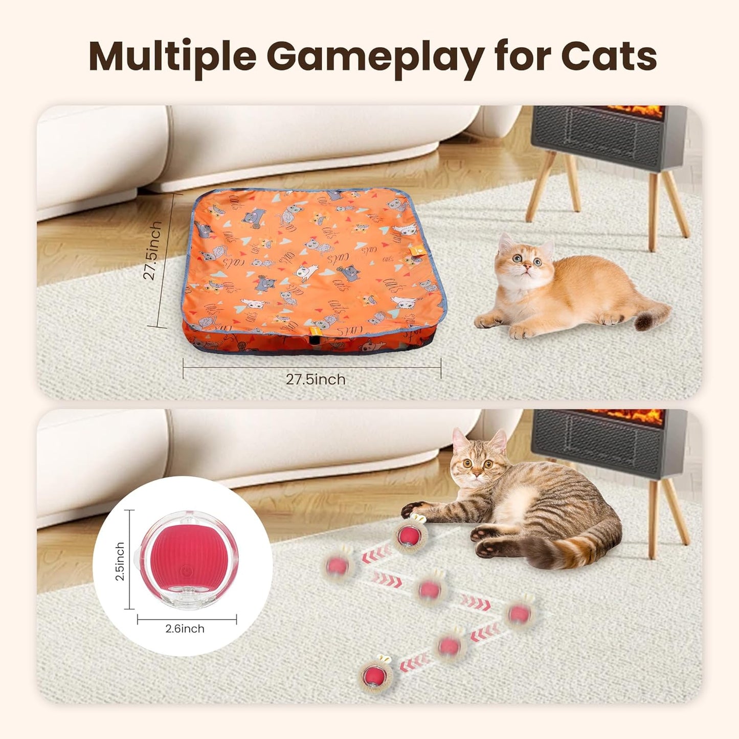 Fast Rolling Moving Cat Ball in Pouch
