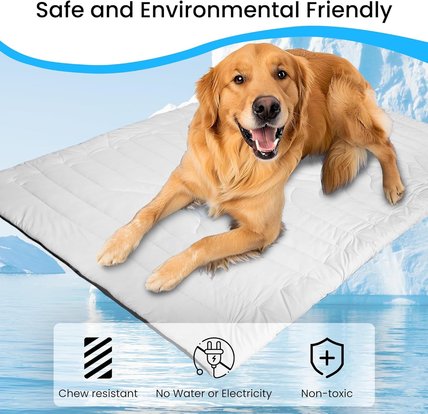 Dog Cooling Mat, 36" x 23" Reversible Dog Mat (Cool & Warm)