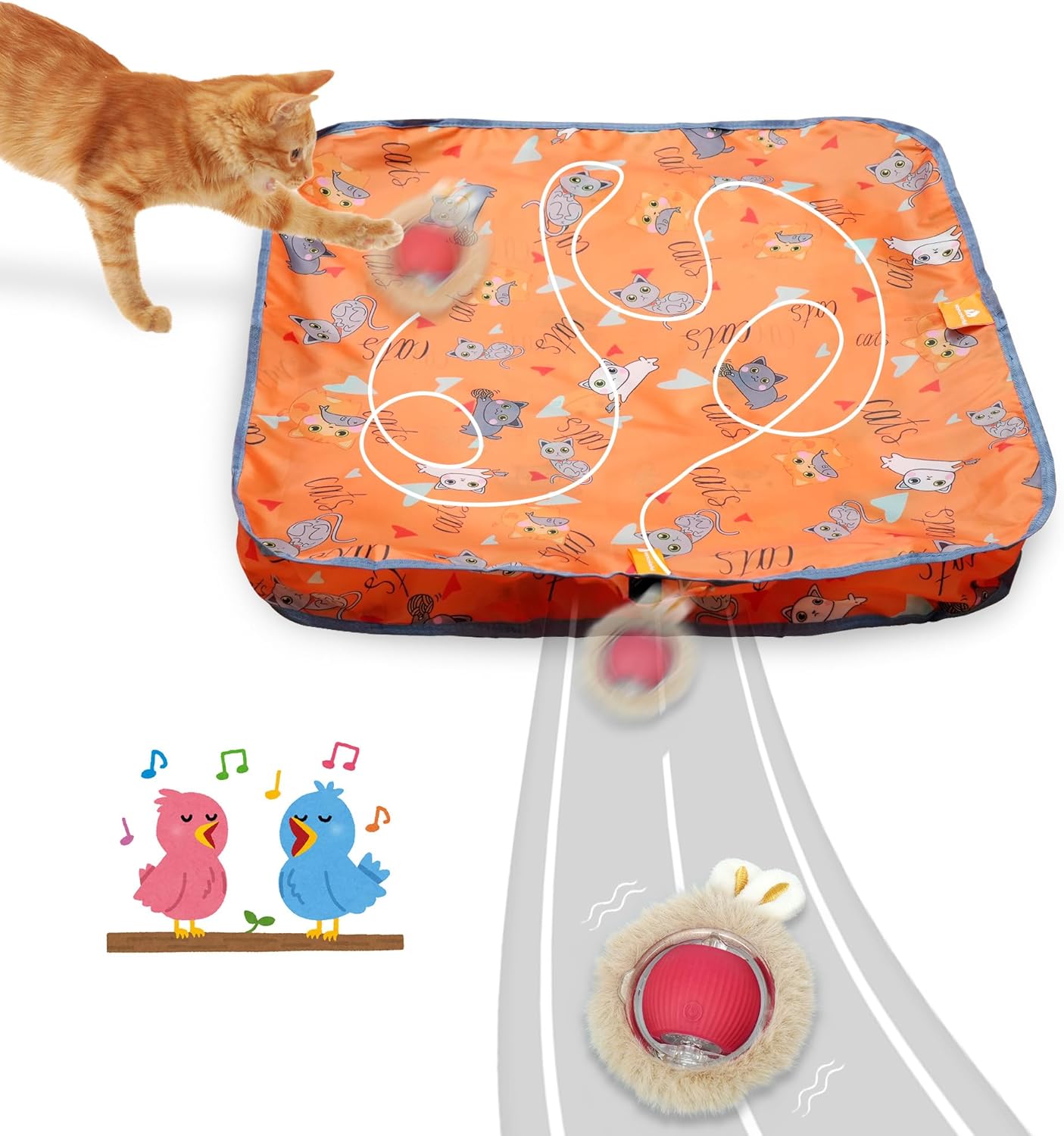 Fast Rolling Moving Cat Ball in Pouch