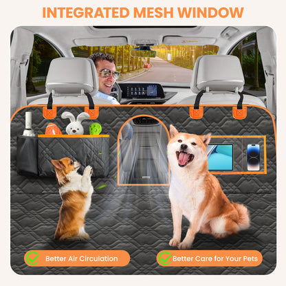 Back Seat Extender for Dogs, Dog Car Seat Cover with Hard Bottom