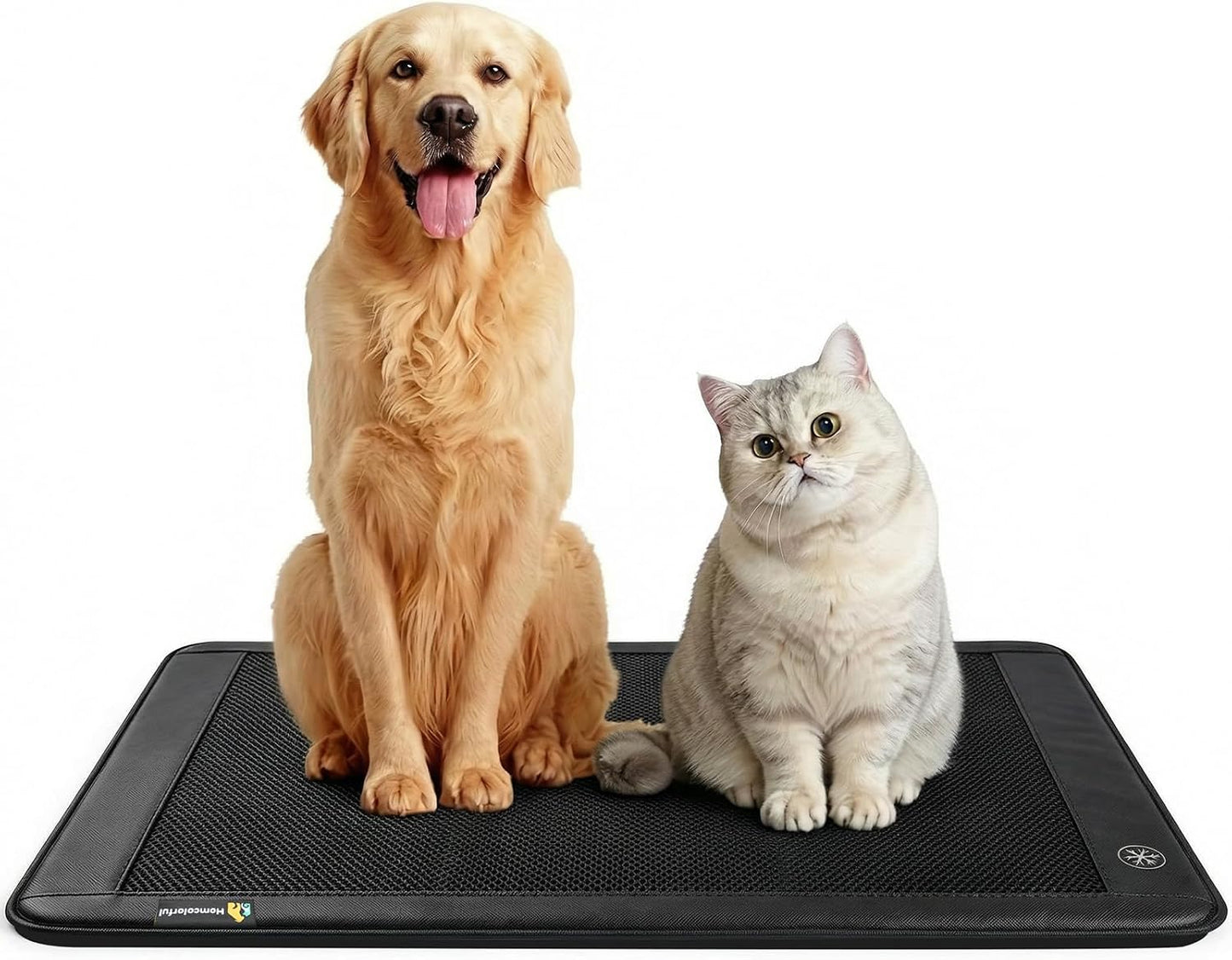 Electric Dog Cooling Mat, 30"x24" Pet Cooling Mat Indoor with Fan for Dogs and Cats, 3 Cooling Levels, Non-Slip Chill Pad for Dogs & Cats from 22–55 lbs, No Water or Refrigeration Needed