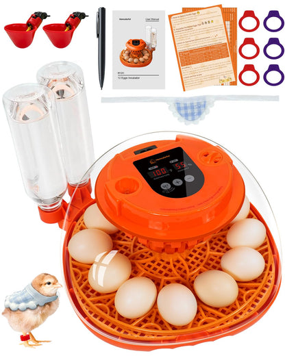 12 Egg Incubator with Automatic Turning & Humidity Control