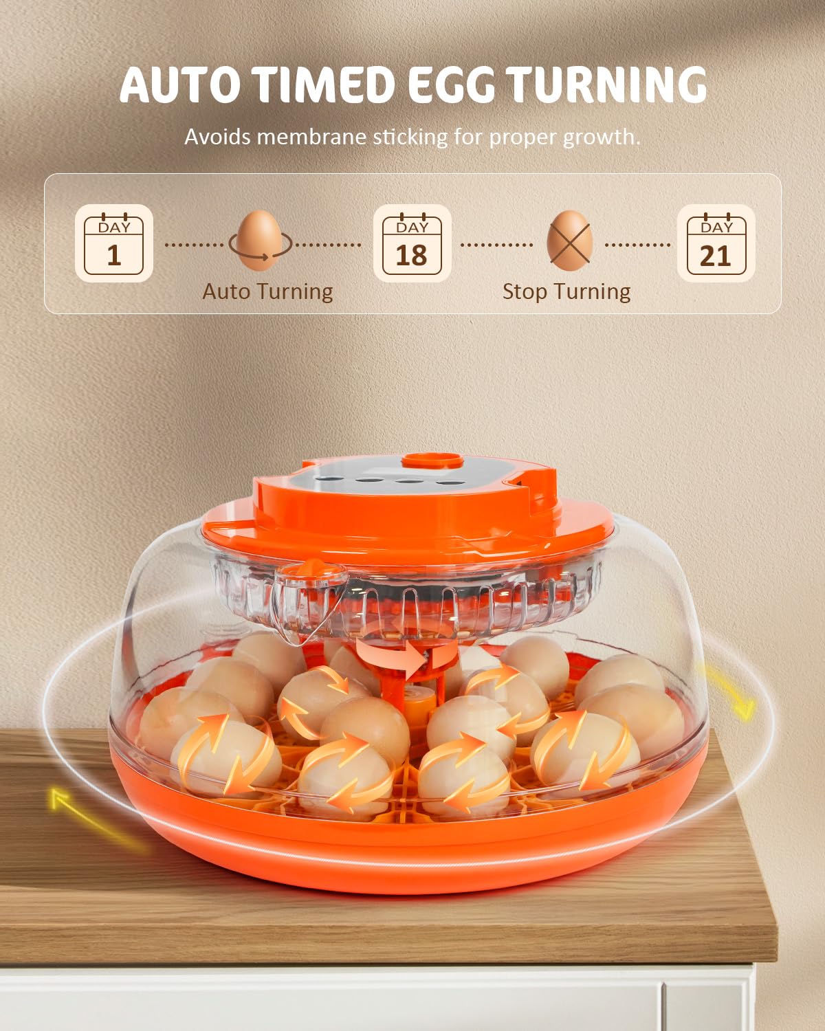 18 Egg Incubator with Automatic Turning & Humidity Control