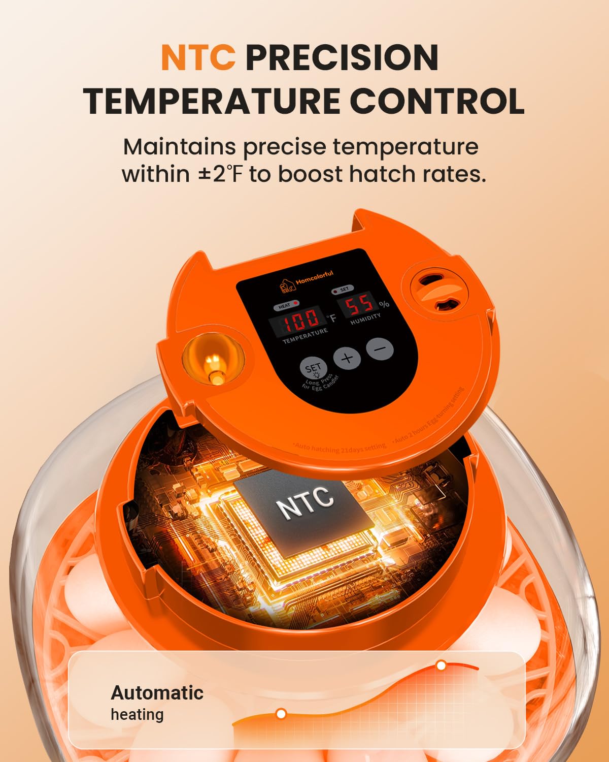 12 Egg Incubator with Automatic Turning & Humidity Control
