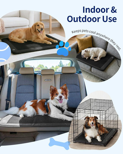 Electric Dog Cooling Mat, 30"x24" Pet Cooling Mat Indoor with Fan for Dogs and Cats, 3 Cooling Levels, Non-Slip Chill Pad for Dogs & Cats from 22–55 lbs, No Water or Refrigeration Needed