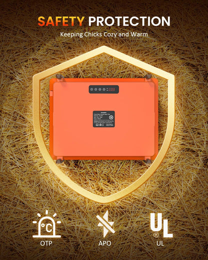 Brooder Plate for Chicks, 12" x 16" Heat Plate for Chicks for 20 Chick, 75 Watts Chicken Coop Heater with Adjustable Temp Timer & Height & Angle, IPX4 Waterproof, UL-Certified