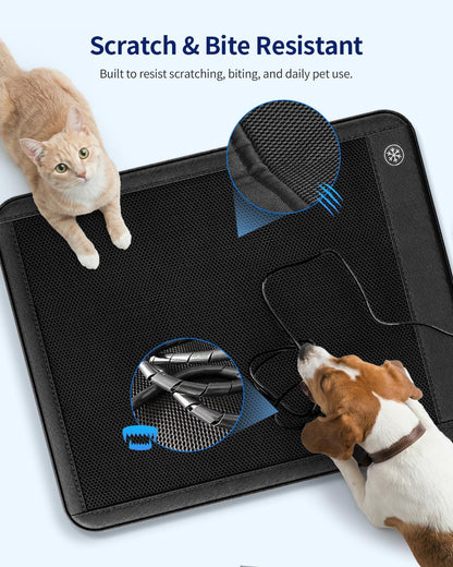 Electric Dog Cooling Mat, 30"x24" Pet Cooling Mat Indoor with Fan for Dogs and Cats, 3 Cooling Levels, Non-Slip Chill Pad for Dogs & Cats from 22–55 lbs, No Water or Refrigeration Needed